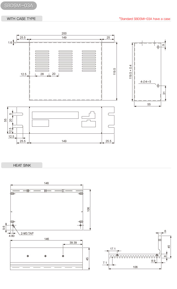 MODEL SBDO-01 SBDM-05A SBDM(＊)-10A  SBDM(＊)-25A SBDSMA-02A SBDSMI-03A SBDSMS-03A SBDSMD-05A  Maximum Current(RMS) 1A 5A 10A 25A 1A 2A 3A 5A  Power Supply DC12~24V±10%(＊DC36~48V) AC100~220V±15%, 50/60Hz  Operating Temperature 0℃ ~ 50℃  Functions ㆍSpeed adjustable  ㆍRotation direction changeable ㆍSpeed adjustable  ㆍRotation direction changeable ㆍRun & Stop selection ㆍDetect speed signal  Protection ㆍShut down at over current ㆍShut down at over current ㆍAbonormal signal check between motor and driver 